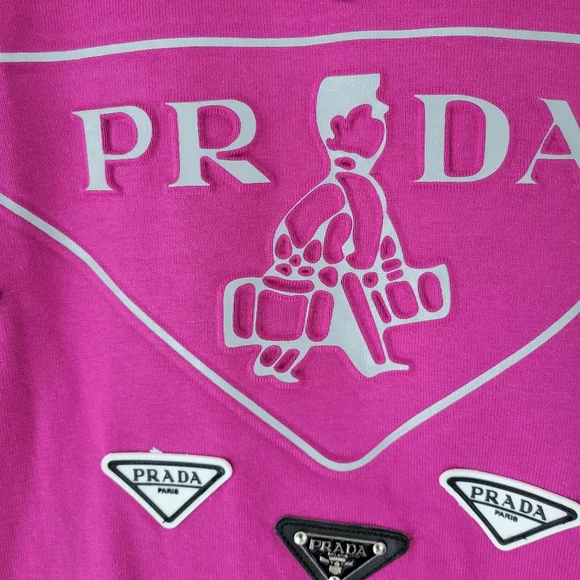 Prada Label Fuschia Pink Women's/ Unisex T Shirt - Picture 4 of 12